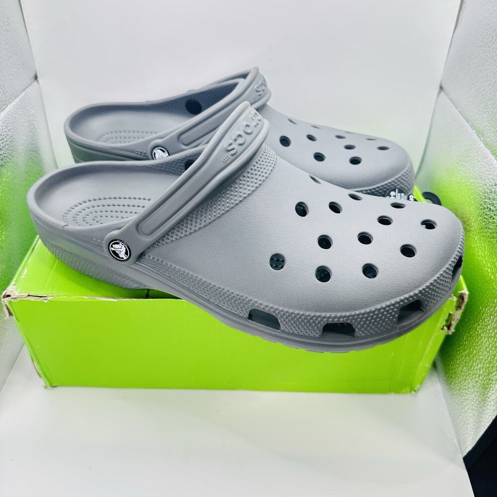 Crocs Classic Clogs Slate Grey Men’s Size 13 Lightweight Slip On | New With Box
